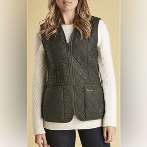 Barbour BARBOUR FLEECE BETTY LINER VEST - DARK OLIVE, size 8